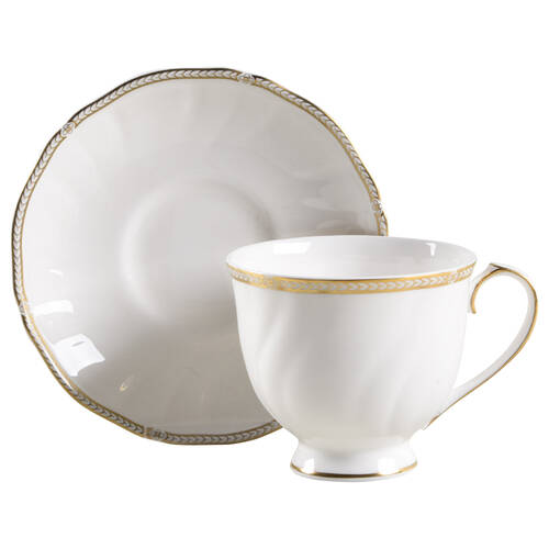 Crown Gold (England) Footed Cup & Saucer Set