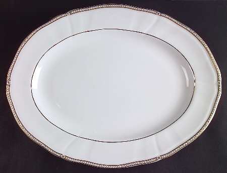 Crown Gold (England) 15" Oval Serving Platter by Wedgwood