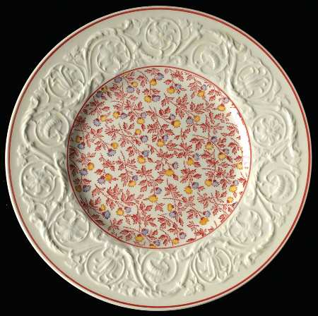 Crimson Pompadour Luncheon Plate
