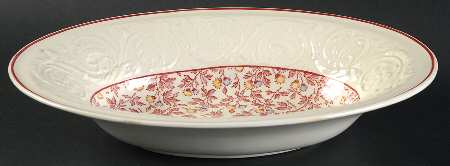 Crimson Pompadour 9" Oval Vegetable Bowl