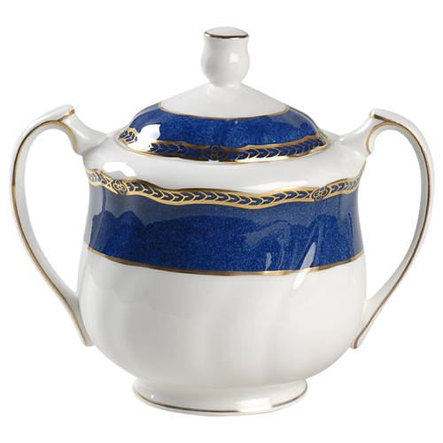 Crown Sapphire (England) Sugar Bowl & Lid