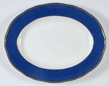 Crown Sapphire (England) 13" Oval Serving Platter