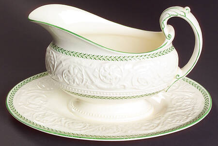 Curzon Bead Gravy Boat with Attached Underplate