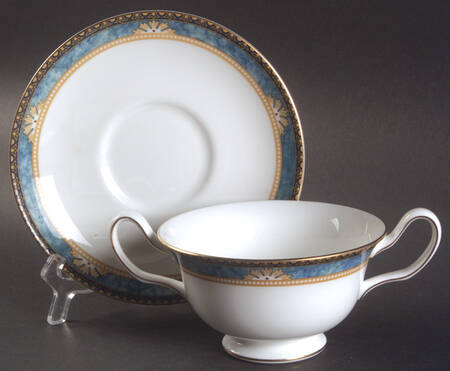 Curzon Footed Cream Soup Bowl & Saucer Set