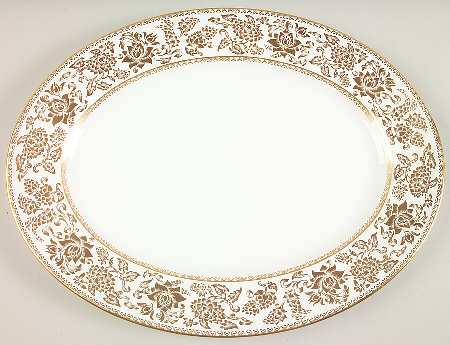 Damask Gold 15" Oval Serving Platter
