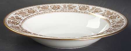 Damask Gold Rim Soup Bowl