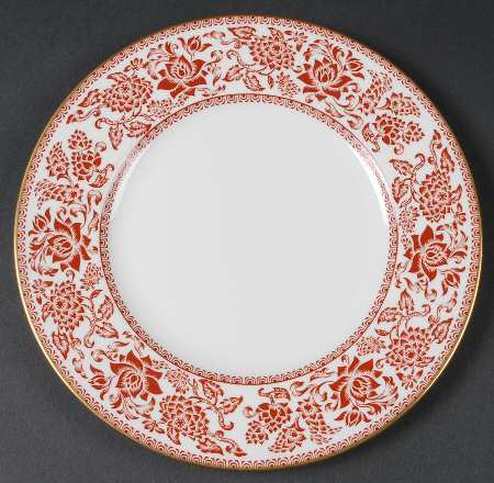 Damask Red Luncheon Plate
