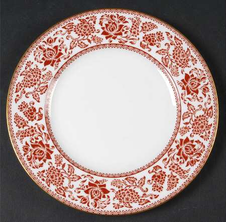 Damask Red Salad Plate