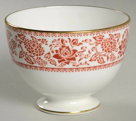 Damask Red Open Sugar Bowl