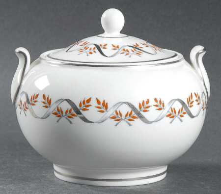 Dartmouth (Ribbon on Rim) 146 Shape Sugar Bowl & Lid