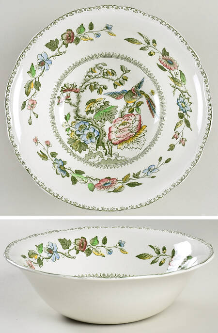 Davenport Green Multicolor 9" Round Vegetable Bowl