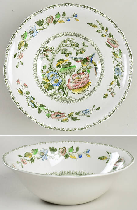 Davenport Green Multicolor 8" Round Vegetable Bowl