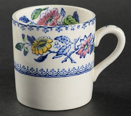 Davenport Blue Multicolor Flat Demitasse Cup