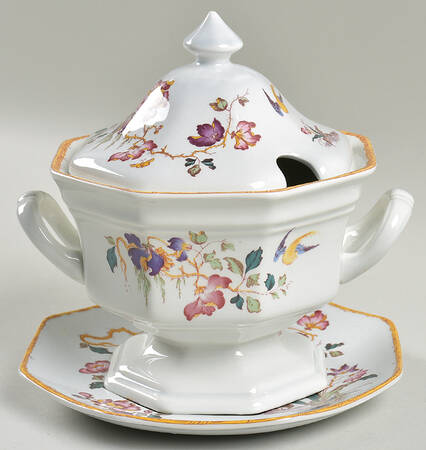 Devon Rose Gravy Boat & Lid w/Underplate