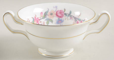 Devon Sprays Footed Cream Soup Bowl