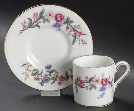 Devon Sprays Bond Shape Demitasse Cup and Saucer Set