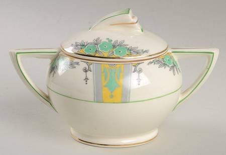 Devonshire (Green & Yellow) Sugar Bowl & Lid