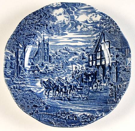 Dickens Coaching Days Blue Salad Plate