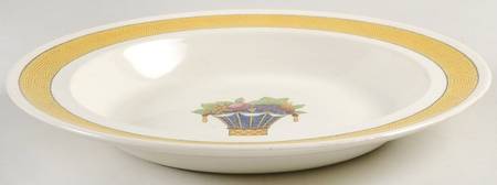 Directoire (Yellow Band, Smooth) Large Rim Soup Bowl