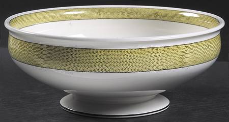 Directoire (Yellow Band, Smooth) 9" Large Fruit Bowl