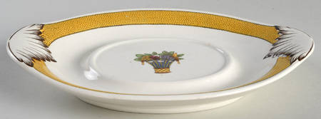 Directoire (Yellow Band, Smooth) Underplate for Sauce Boat