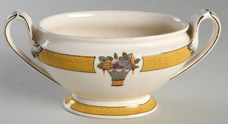Directoire (Yellow Band, Smooth) Sauce Boat No LId