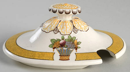 Directoire (Yellow Band, Smooth) Lid for Sauce Boat