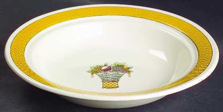 Directoire (Yellow Band, Smooth) Muffin Dish No Lid