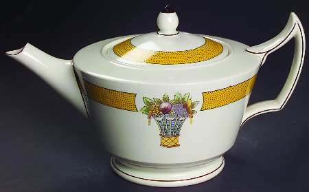 Directoire (Yellow Band, Smooth) Teapot & Lid