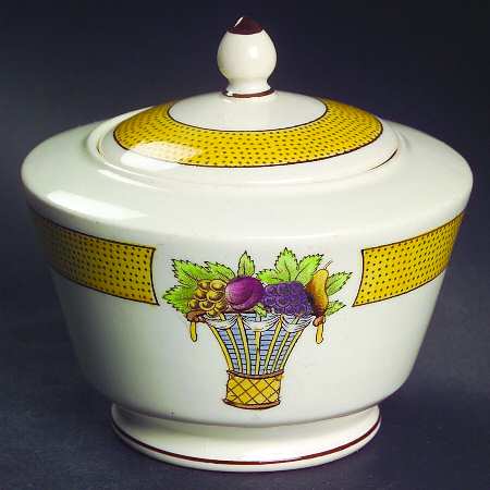 Directoire (Yellow Band, Smooth) Mini Sugar Bowl & Lid