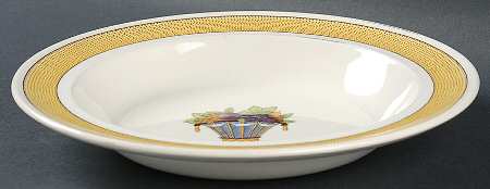 Directoire (Yellow Band, Smooth) Rim Soup Bowl
