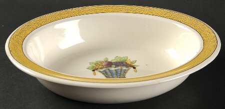 Directoire (Yellow Band, Smooth) 9" Oval Vegetable Bowl