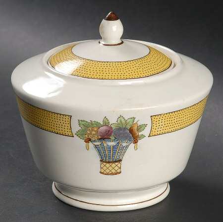 Directoire (Yellow Band, Smooth) Sugar Bowl & Lid