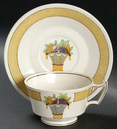 Directoire (Yellow Band, Smooth) Oversized Cup & Saucer Set