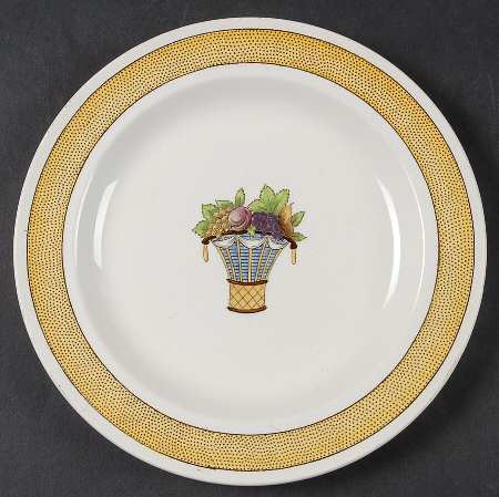 Directoire (Yellow Band, Smooth) Dessert/Pie Plate