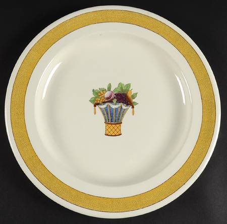 Directoire (Yellow Band, Smooth) 12" Chop Plate (Round Platter)