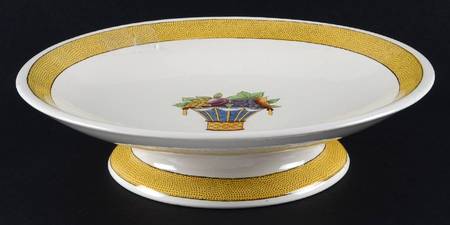 Directoire (Yellow Band, Smooth) Round Compote (Height X Width)
