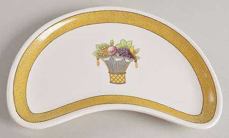Directoire (Yellow Band, Smooth) Crescent Salad Plate