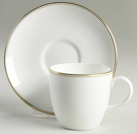 Doric (Gold Trim) Flat Demitasse Cup & Saucer Set