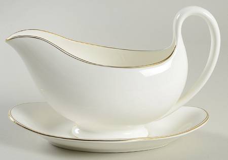 Doric (Gold Trim) Gravy Boat & Underplate