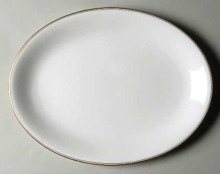 Doric (Gold Trim) 13" Oval Serving Platter