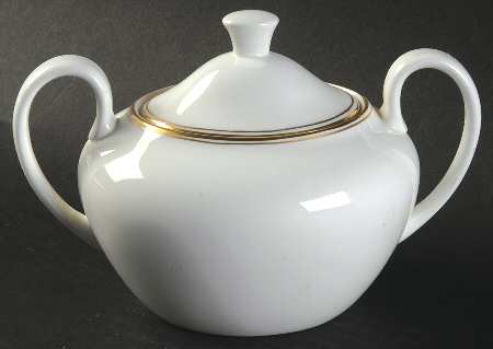 Doric (Gold Trim) Sugar Bowl & Lid