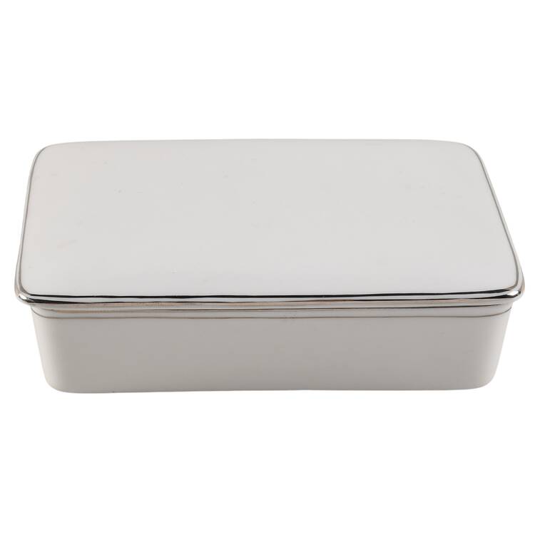 Doric (Platinum Trim) Cigarette Box & Lid