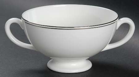 Doric (Platinum Trim) Footed Cream Soup Bowl