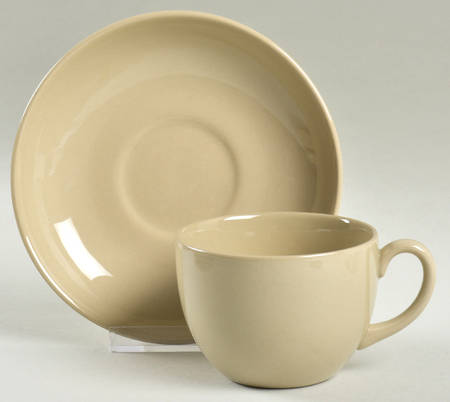 Drabware (Older, Glossy) Flat Cup & Saucer Set
