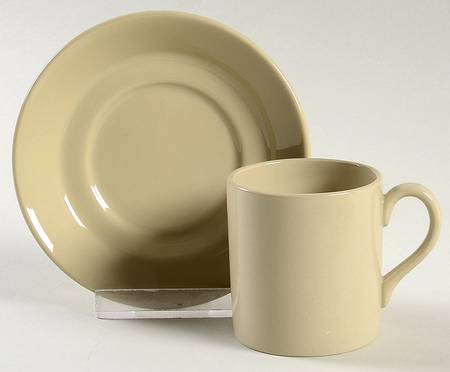 Drabware (Older, Glossy) Bond Shape Demitasse Cup and Saucer Set