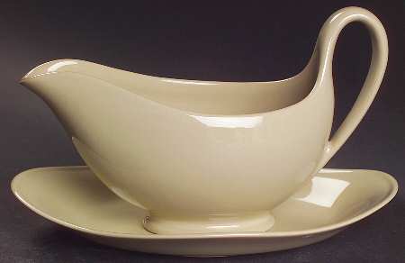 Drabware (Older, Glossy) Gravy Boat & Underplate/Relish
