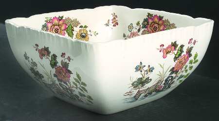 Eastern Flowers 9" Square Salad Serving Bowl