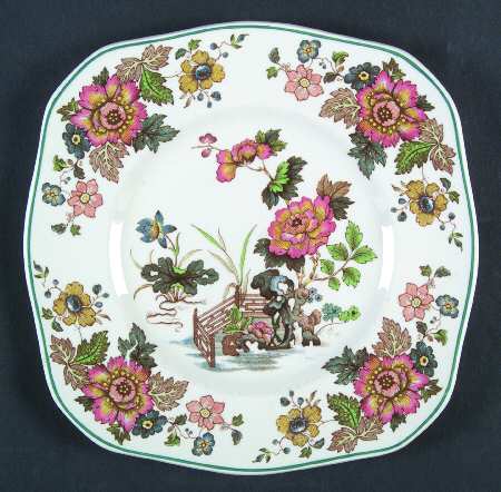 Eastern Flowers Square Luncheon Plate