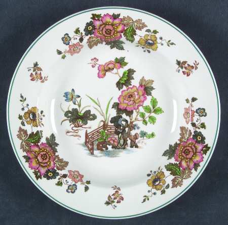 Eastern Flowers Rim Soup Bowl